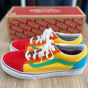 Vans Old Skool Rainbow Colorblock Skate Low Top Size Men’s 6 Women’s 7.5 Multi